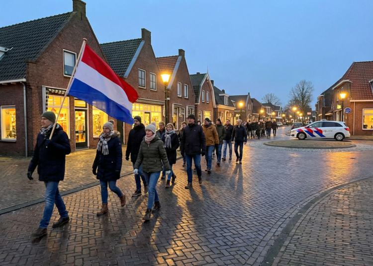 Vreedzame demonstratie tegen geplande asielopvang in Engelen trekt tweehonderd betogers