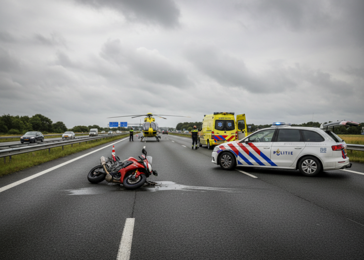 Motorrijder zwaargewond na eenzijdig ongeval op A2 richting Den Bosch