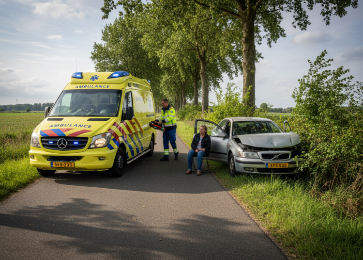 Vrouw belandt met auto in struikgewas bij eenzijdig ongeval op de N279