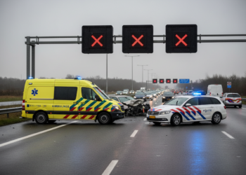 A58 richting Tilburg volledig dicht na ongeval met meerdere voertuigen
