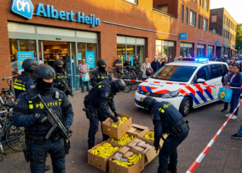 Tientallen kilo's cocaïne ontdekt tussen bananen in supermarkt aan Oude Vlijmenseweg