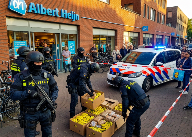 Tientallen kilo's cocaïne ontdekt tussen bananen in supermarkt aan Oude Vlijmenseweg