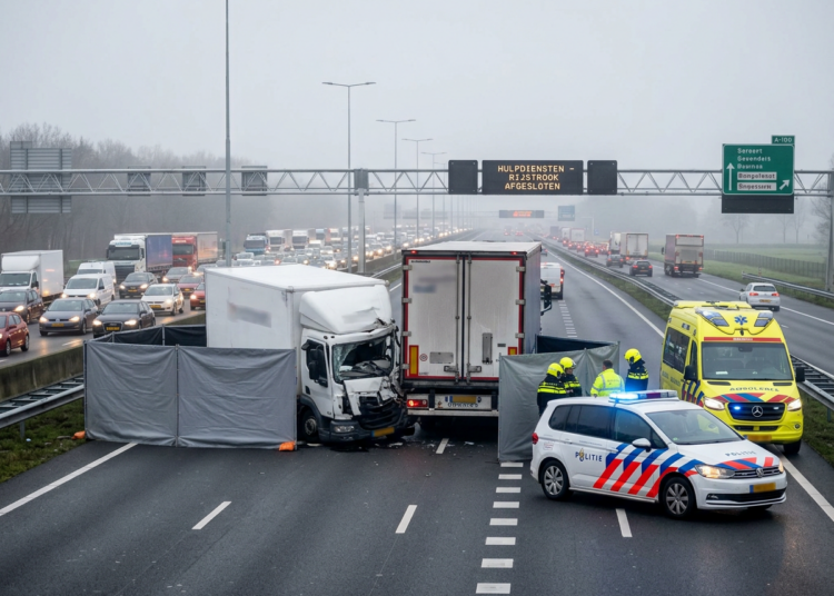 Chauffeur (48) komt om het leven bij zwaar ongeluk op A59 bij Heesch