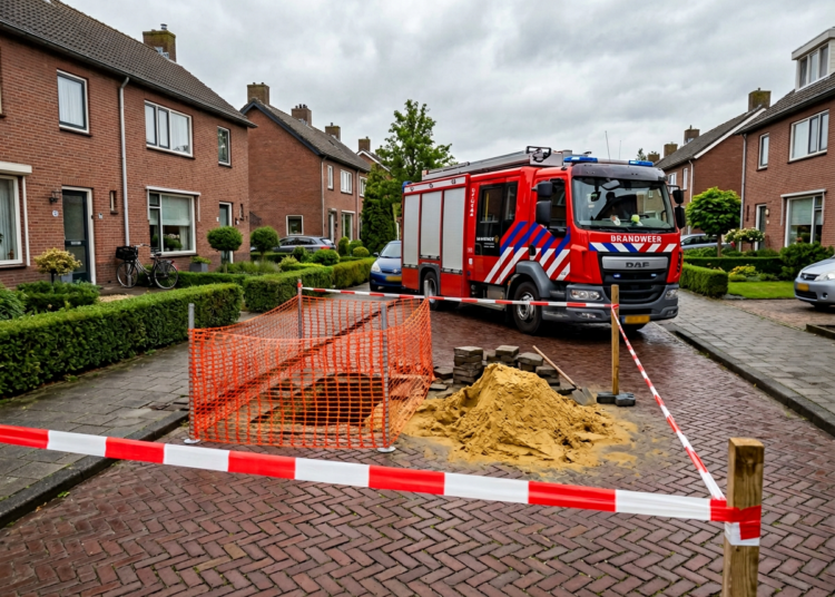 Gaslek legt straat in Heeswijk-Dinther plat na fout bij graafwerkzaamheden